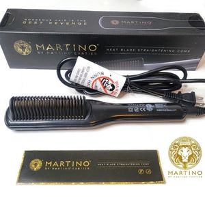 Martino Cartier heat blade straitening comb one pass glide though hair straitner